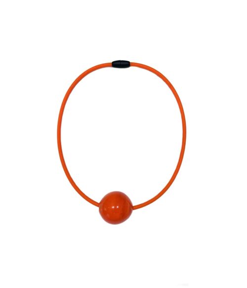 Aventurine, bijoux de créateurs, bijoux originaux, bijoux colorés, collier Bubble orange de Samuel Coraux